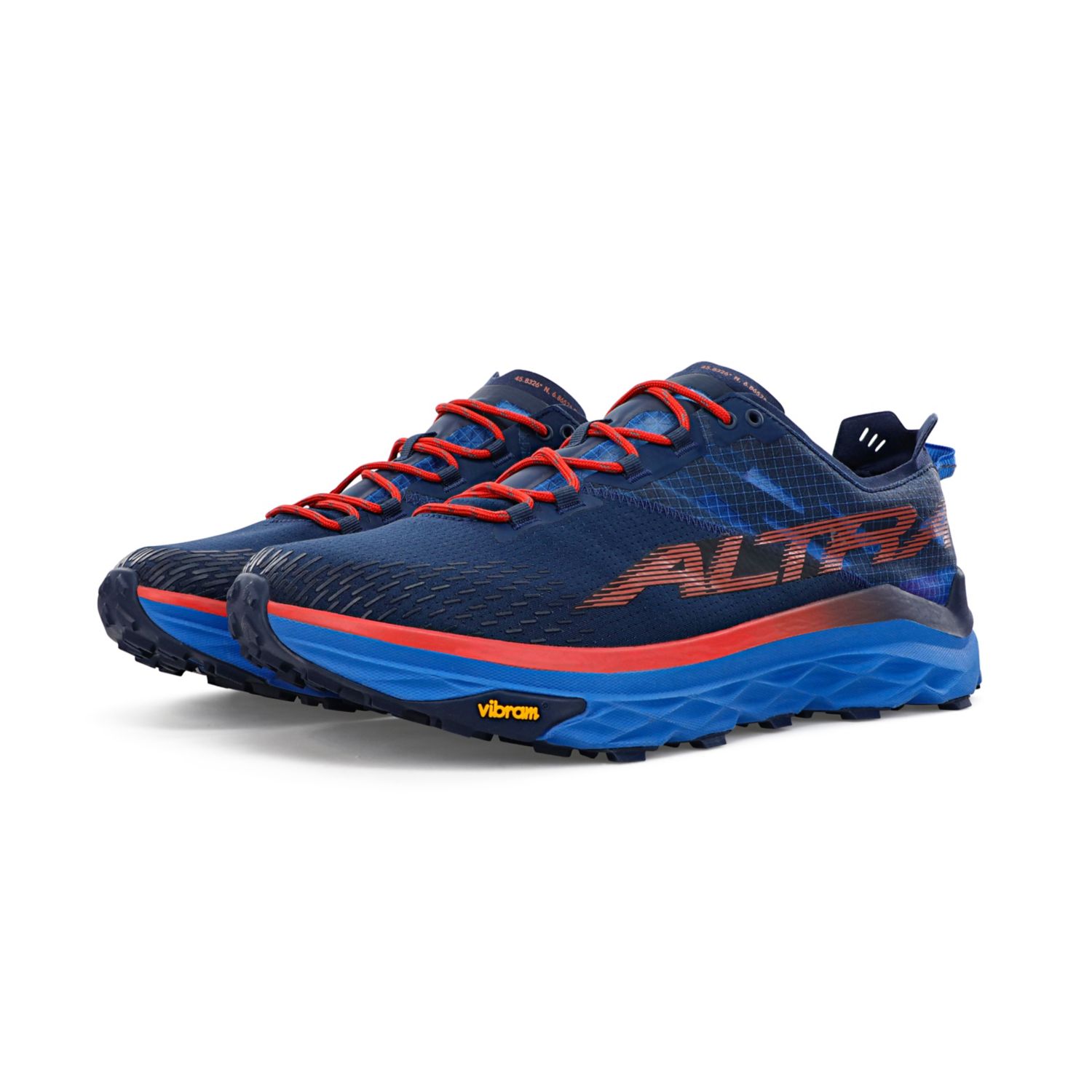 Tenis Para Trail Running Altra Mont Blanc Hombre Azules Rojos | Mexico-10596239